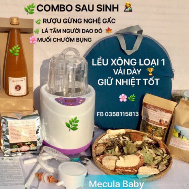 Combo nồi xông hơi kèm lều và lá tắm thảo dược Dao Đỏ