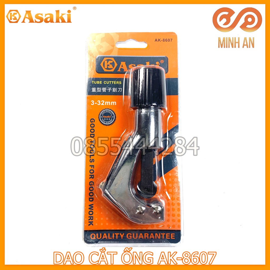 Dao cắt ống đồng, nhôm, PVC/PPR hạng nặng [HÀNG CHÍNH HÃNG] Asaki AK-8607 3-32mm (Tặng 1 lưỡi cắt thay thế)
