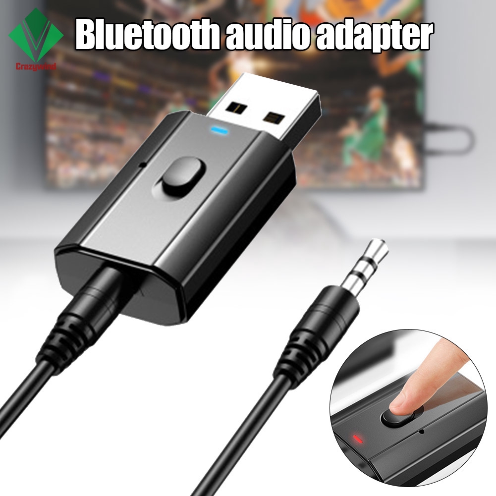 USB Bluetooth Dongle 5.0 AUX Audio Transmitter Receiver Adapter for TV Car PC