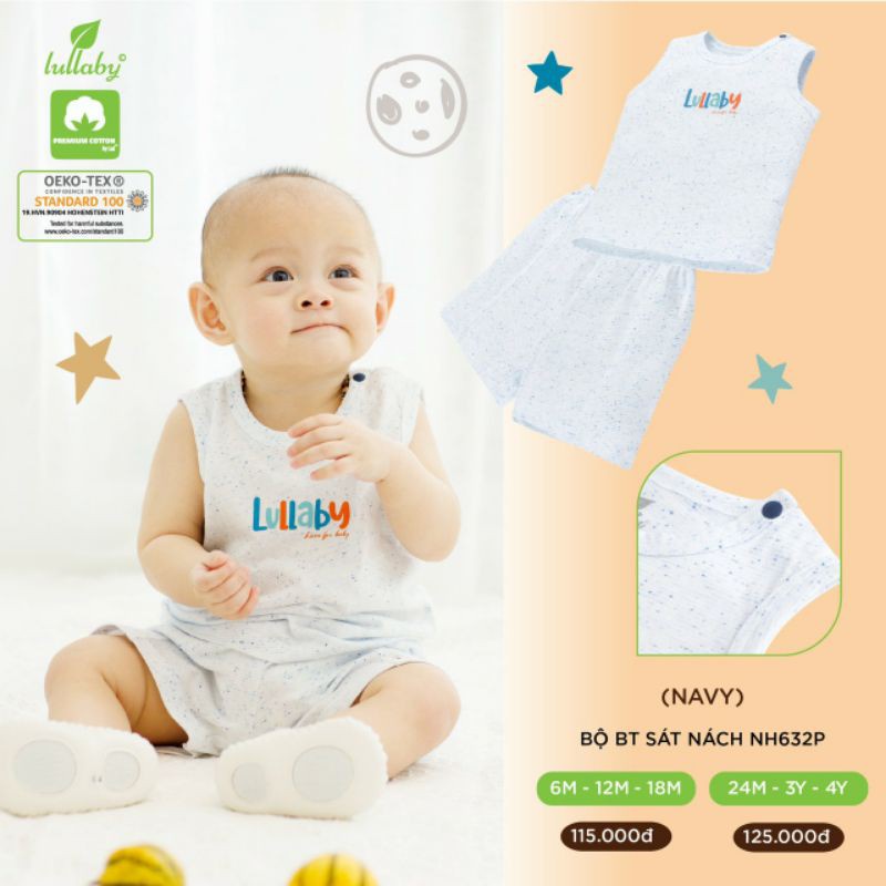 Bộ sát nách bé trai, bé gái cotton nuke Lullaby