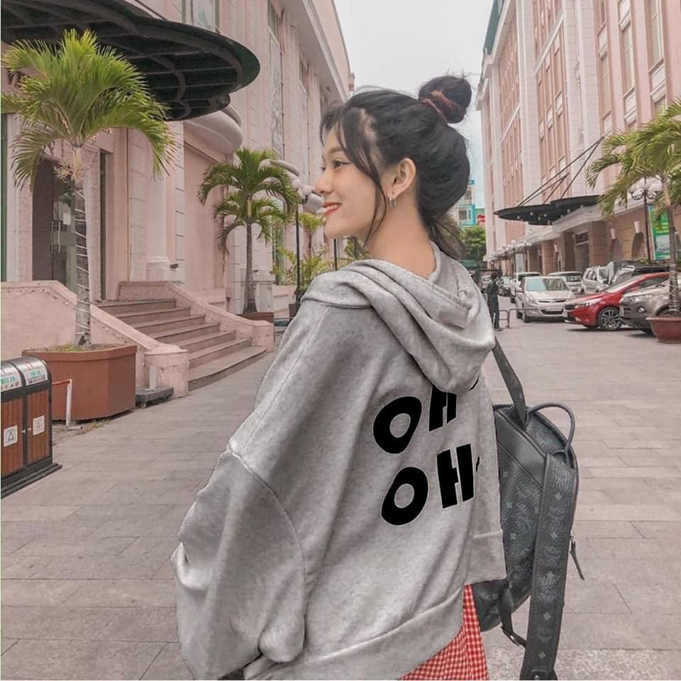 Áo khoác hoodie nữ form rộng có dây kéo chất nỉ ngoại siêu đẹp ohoh | BigBuy360 - bigbuy360.vn