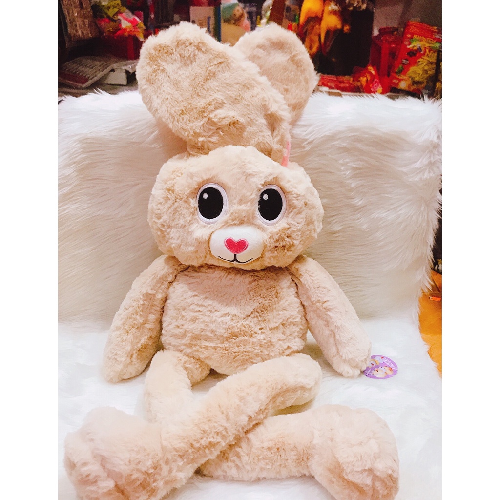 Gấu nhồi bông Thỏ tai dài - Thú nhồi bông thỏ rút tai  đáng yêu cho bé, thỏ kéo tai bông