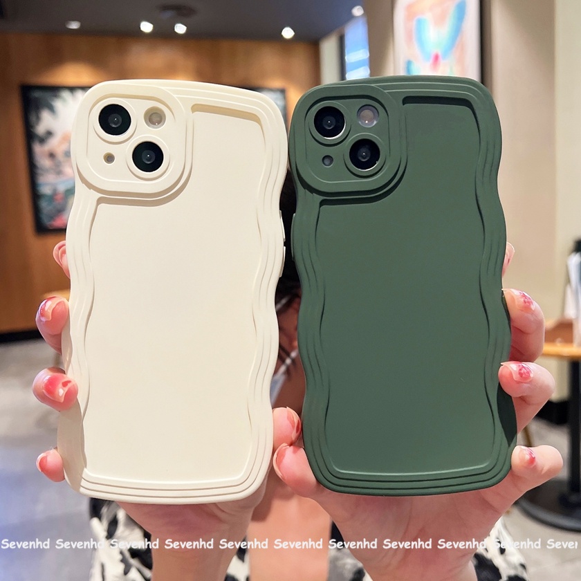 Ốp Điện Thoại TPU Họa Tiết Lượn Sóng Màu Trơn Thời Trang Cho iPhone 7 8 Plus SE2020 XR X XS Max