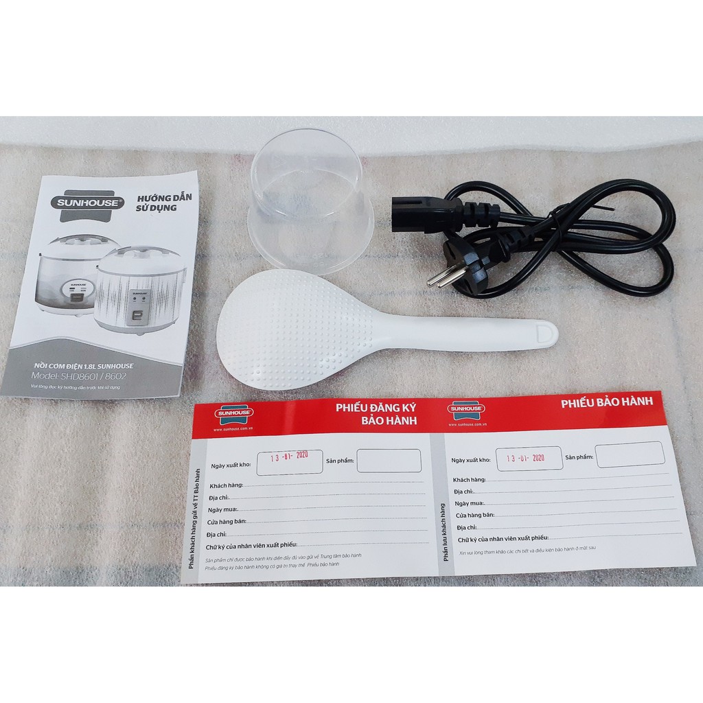 Nồi cơm điện Sunhouse SHD8600, SHD8601 và SHD8602, 1.8L, BH chính hãng 12 tháng | BigBuy360 - bigbuy360.vn