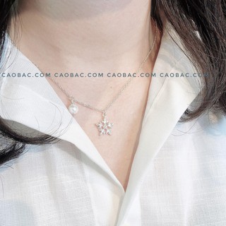 DÂY CHUYỀN BẠC💝FREESHIP💝💝Dây chuyền trai bông tuyết
