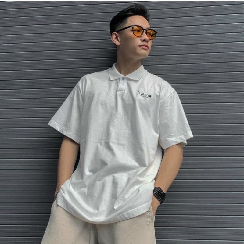 Hàng Chính Hãng Áo polo LEVENTS Mini popular White Full mác vải hãng Levent tặng kèm giấy thơm kèm ảnh thật và video
