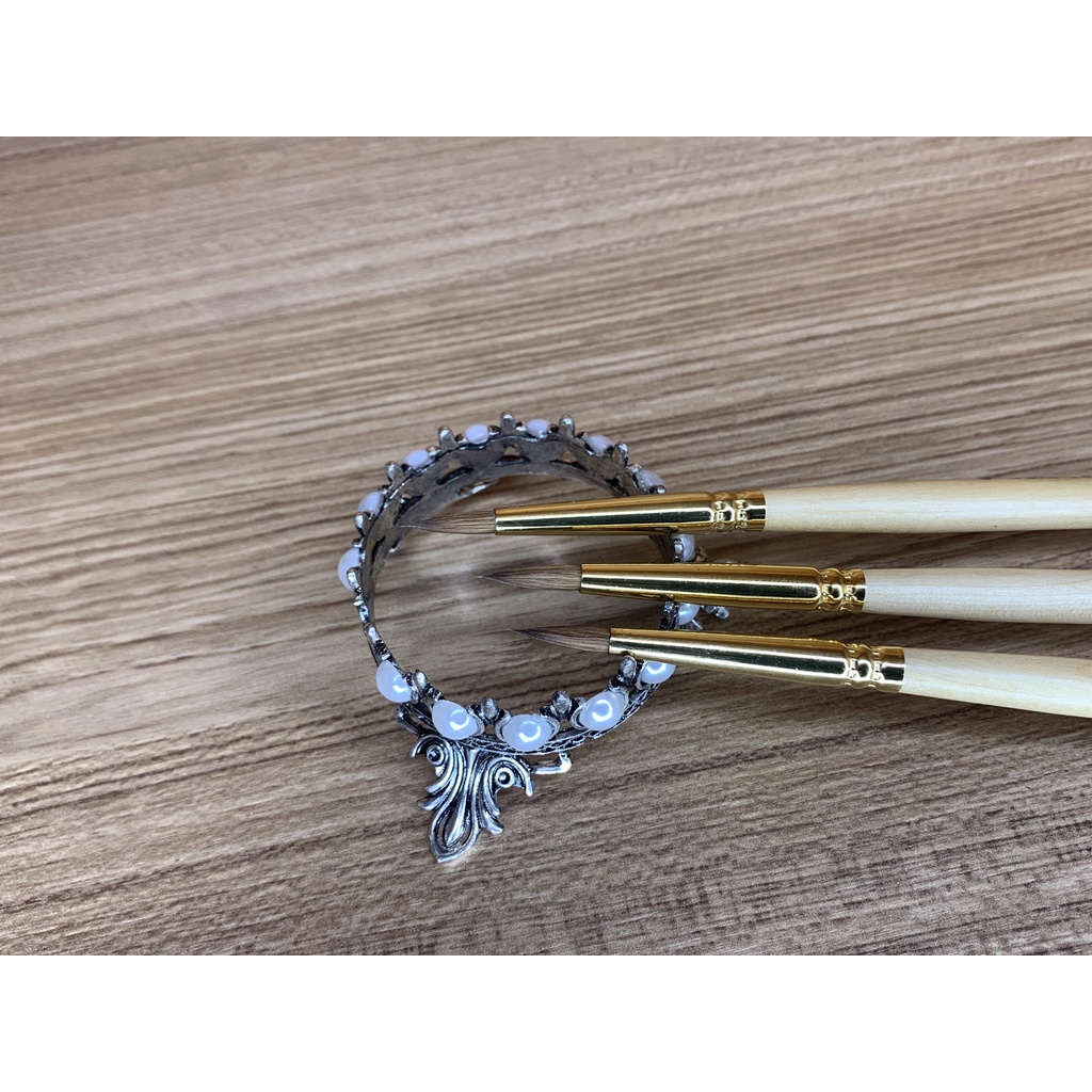 Cọ Làm Hoa Đầu Tròn Yuki Art Brush Japan 100% Lông Chồn Tự Nhiên Size #2 #3 #4