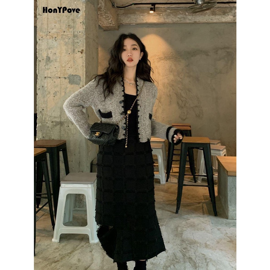 Áo Khoác Cardigan Dệt Kim Phong Cách Retro