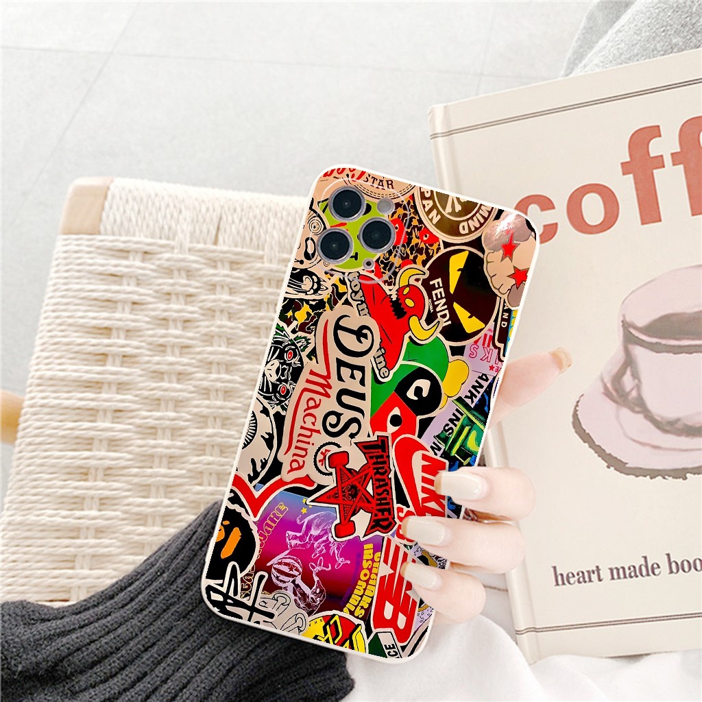 Ốp iphone sticker nhiều hình thù đẹp sắc màu cho 13 12 11 Pro Max 7/7Plus/8/8Plus/X/Xs/Xs Max/11/11pro