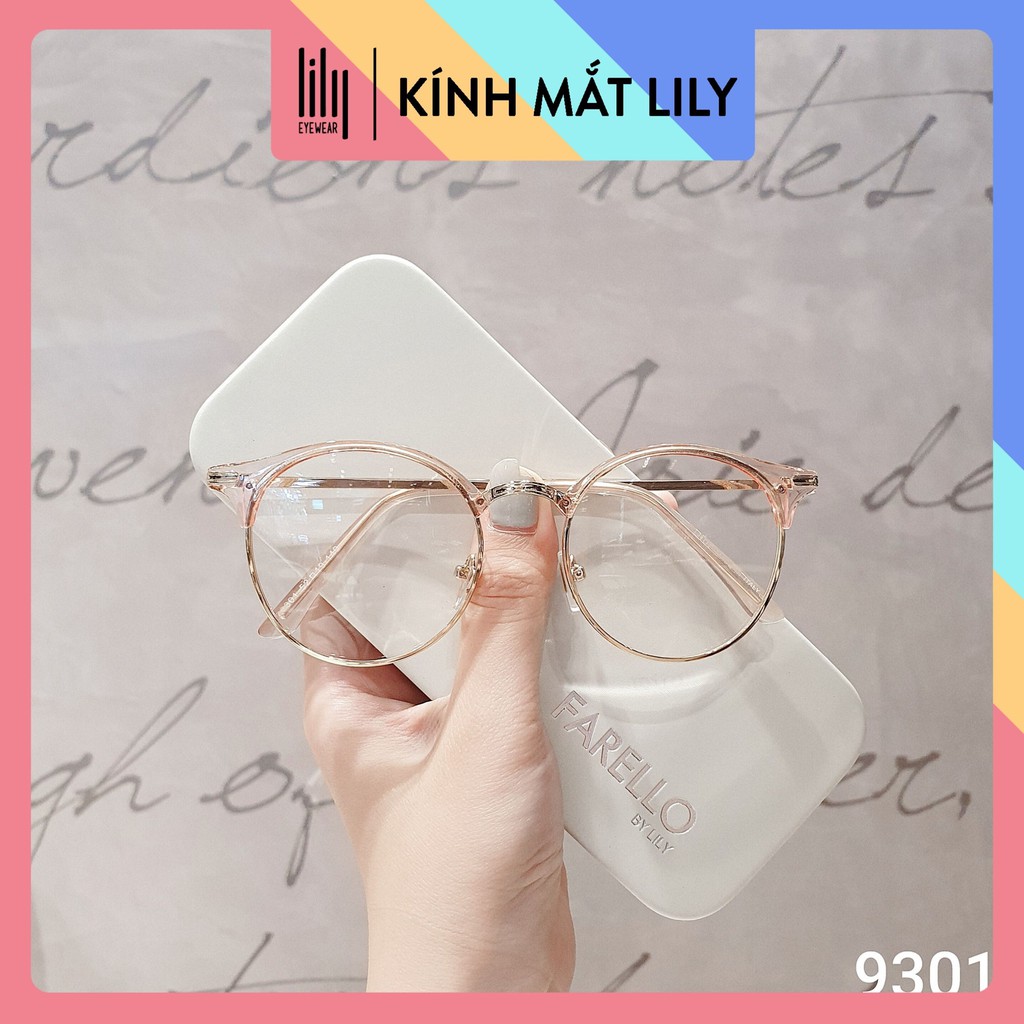 Gọng kính cận kim loại mắt tròn thời tran nữ Lilyeyewear 9301