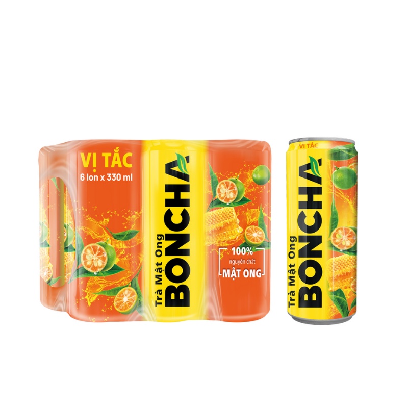 Trà Tắc Mật Lon Boncha 1 lốc 6 Lon