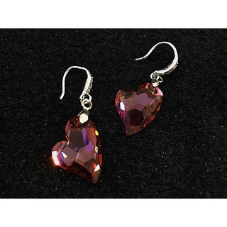 Bông tai pha lê Swarovski DEVOTED 2 U HEART tim 17mm
