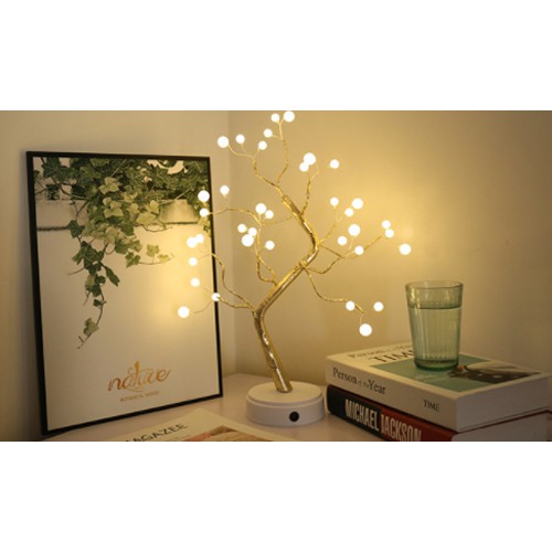 Đèn ngủ để bàn hình ngọc trai trang trí trưng bày không gian, trưng bày quà tặng, kèm dây sạc