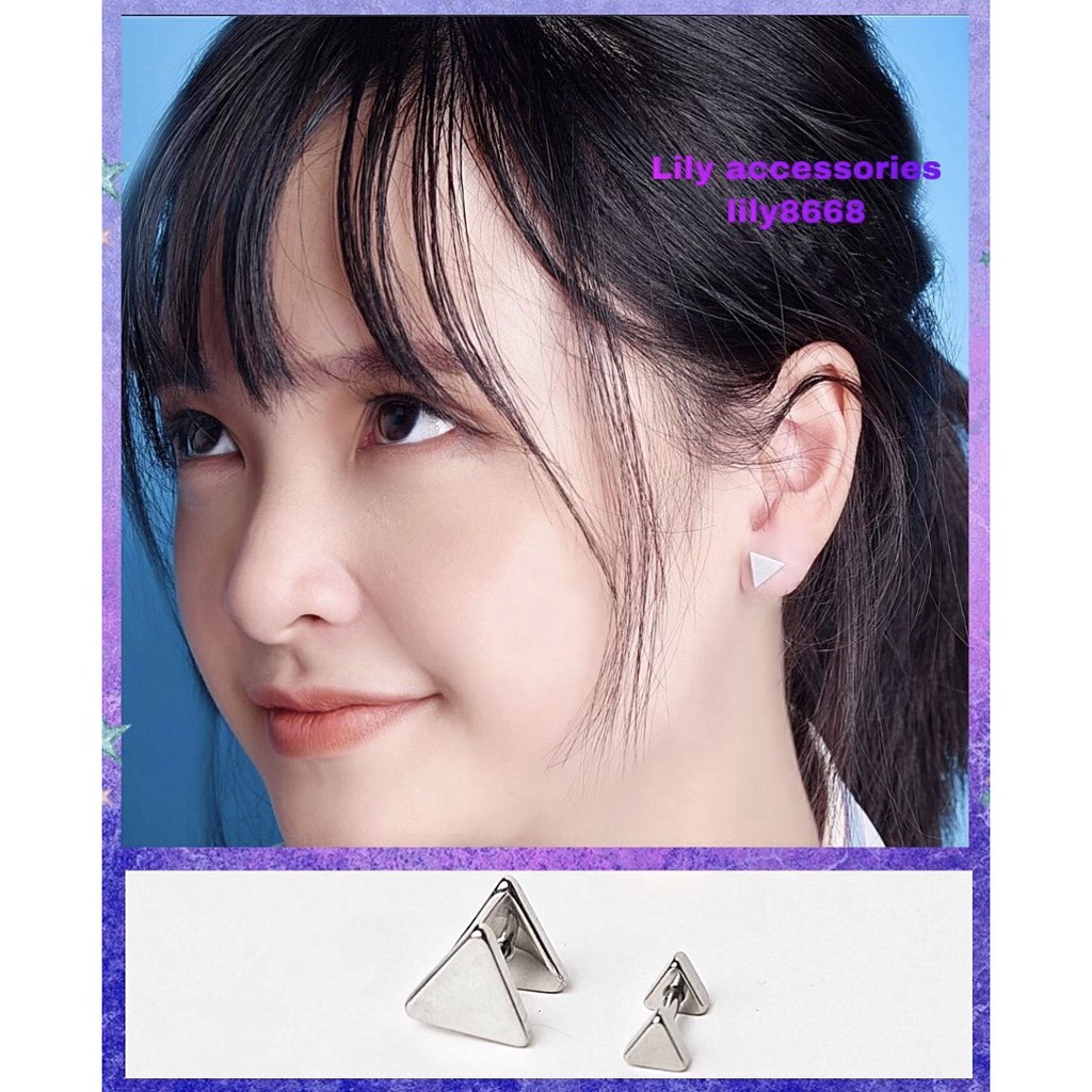 Basis Triangle Earring khuyên tai titan tam giác không gỉ không đen không dị ứng nam nữ unisex