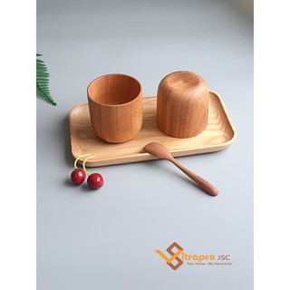 Cốc gỗ gõ dày dặn đẹp mắt 8 x 8 cm