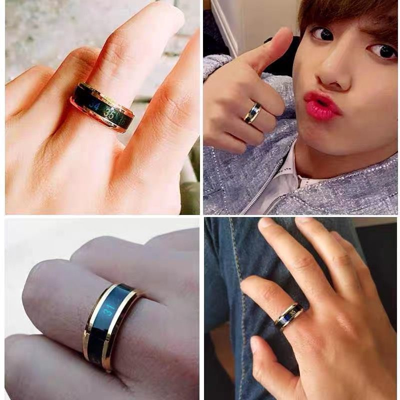 Korean version of high-precision body temperature ring Smart temperature ring men's trendy personali