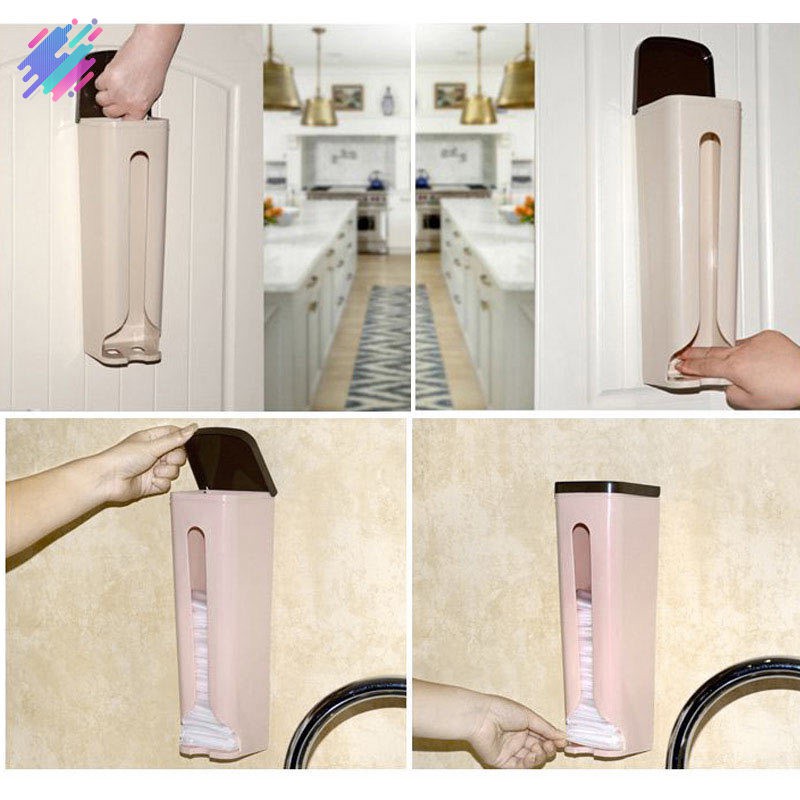 Hộp nhựa đựng túi rác nylon gắn tường nhà bếp / nhà tắm tiện lợi