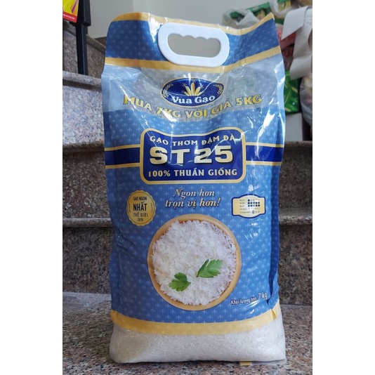 Gạo thơm đậm đà ST25 túi 7kg (5kg+2kg) ngon nhất thế giới
