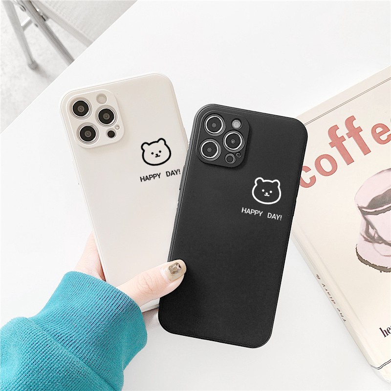 Ốp lưng iphone Bear tí hon cạnh vuông 5/5s/6/6plus/6s/6splus/7/7plus/8/8plus/x/xr/xs/11/12/pro/max/plus/promax