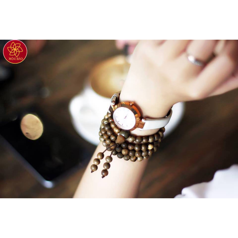 Vòng Tay Trầm Hương Thiên Nhiên 108 Hạt - 8MM - Bảo Hành Mùi Thơm Vĩnh Viễn | BigBuy360 - bigbuy360.vn