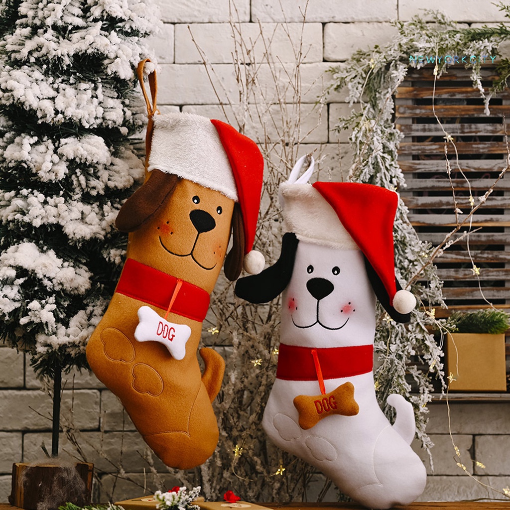 1 Chiếc Túi Đựng Kẹo Hình Chiếc Tất Giáng Sinh Dễ Thương Xinh Xắn