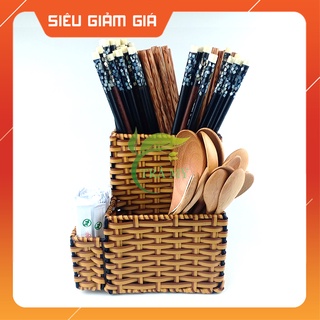 Ống đũa vuông tăm đựng muỗng đũa và tăm cho bàn quán ăn, dụng cụ bàn ăn gia đình