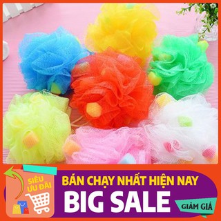 Bông tắm tròn tạo bọt 2 lớp dày dặn
