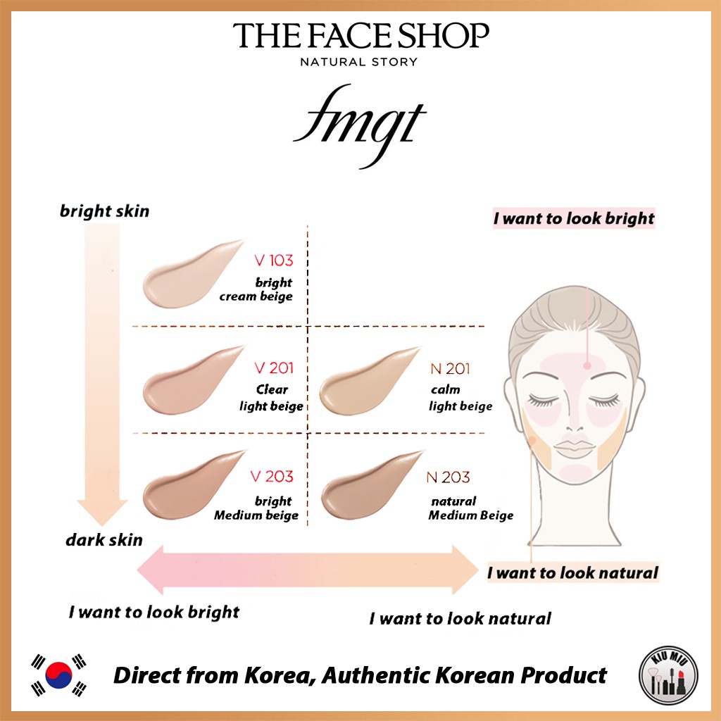 THE FACE SHOP fmgt INK LASTING CUSHIN FREE ROSY NUDE *ORIGINAL KOREA*