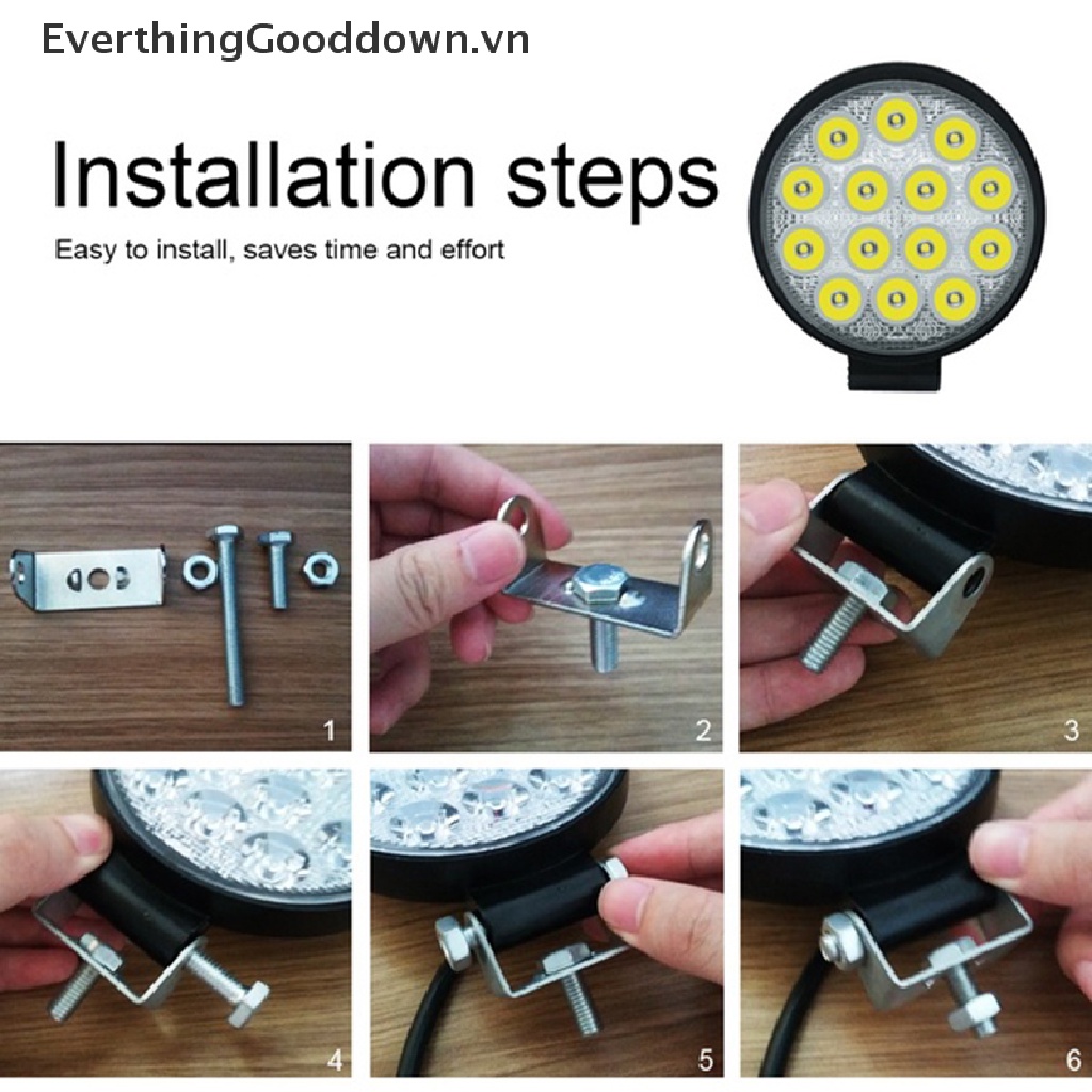 Everthinggooddown 1x 42W Đèn Tròn 14 Bóng LED Phá Sương Mù Cho Xe Tải SUV ATV