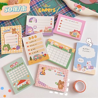 Set 50 tờ giấy note cheers hình gấu dễ thương