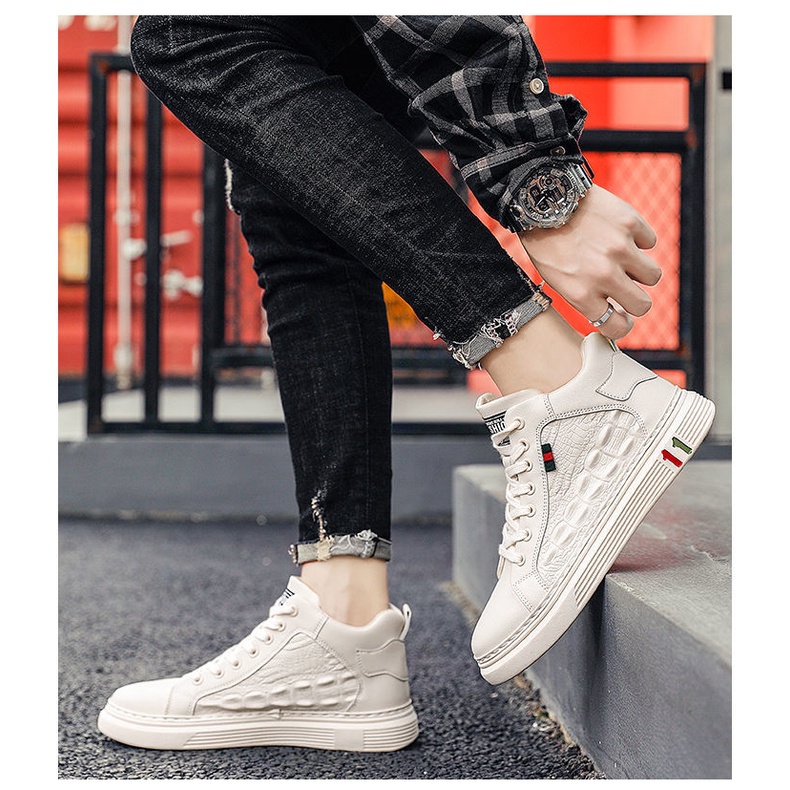 Giày Thể Thao Đế Mềm Họa Tiết Da Cá Sấu Thời Trang Mùa Xuân Cho Nam 2022