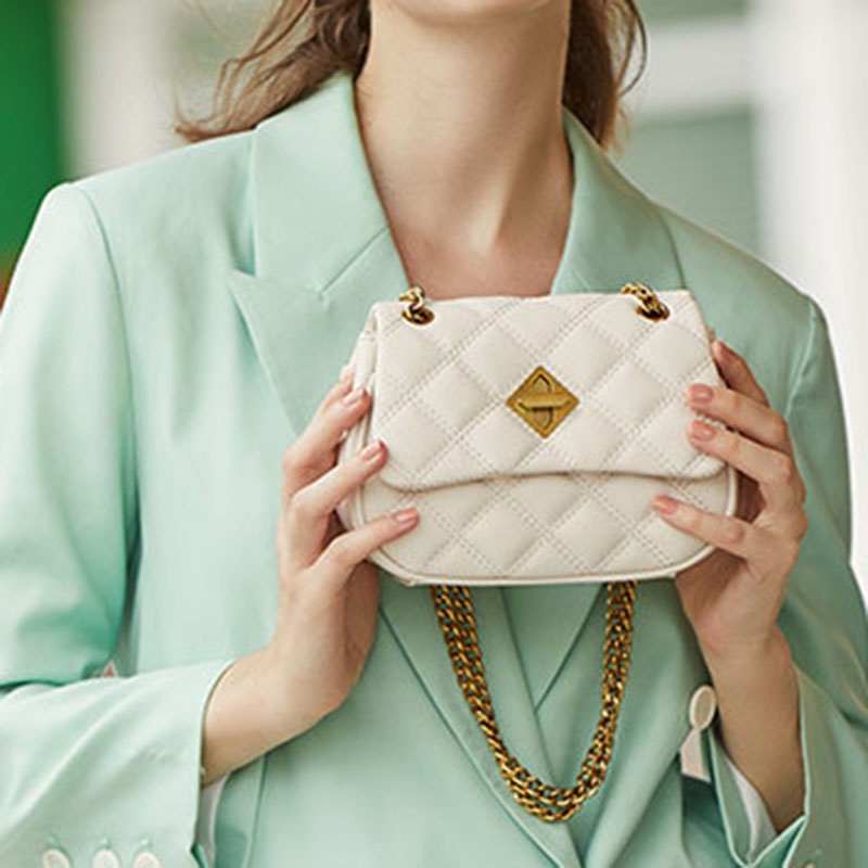 Túi đeo vai IELGY cỡ nhỏ phối dây đeo sợi xích thời trang xuân hè cho nữ