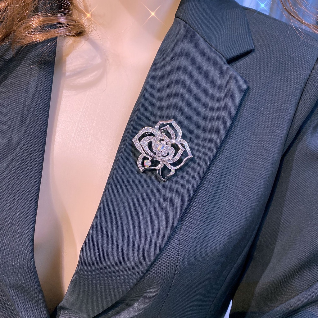 Trâm Cài Áo Hợp Kim Đính Đá Nhiều Màu Sắc Cao Cấp Thời Trang Cho Nữ