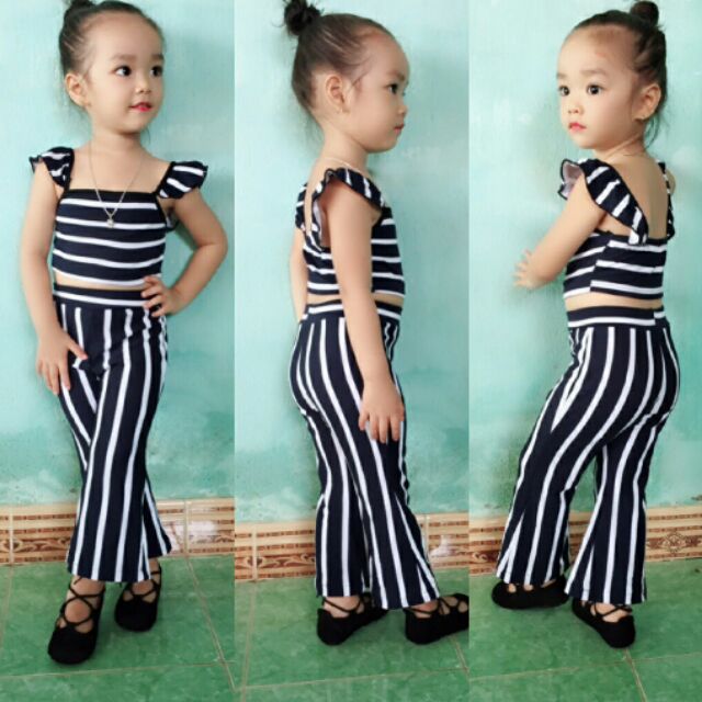 Bộ áo dây cánh tiên quần lửng loe