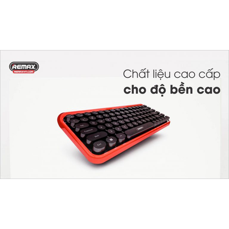 Bàn phím không dây sử dụng cho máy tính và ipad, Bàn phím không dây Remax K101 - black+red, Hàng chính hãng