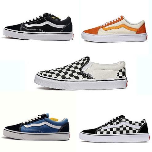 Giày Thể Thao ,  Giày Thể Thao ,  👟👟Giày Sneaker Vans Old School Màu Trắng đen Cho Nam Nữ Không dây GIÀY HỌC SINH