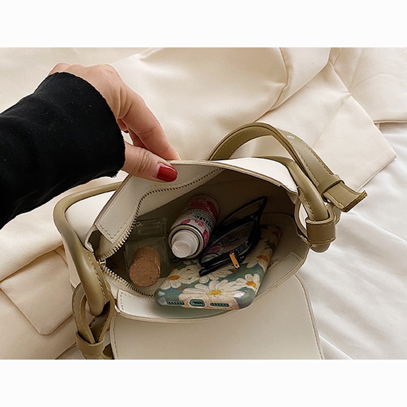 Túi xách messenger IELGY hình vuông nhỏ phối màu tương phản thời trang cho nữ