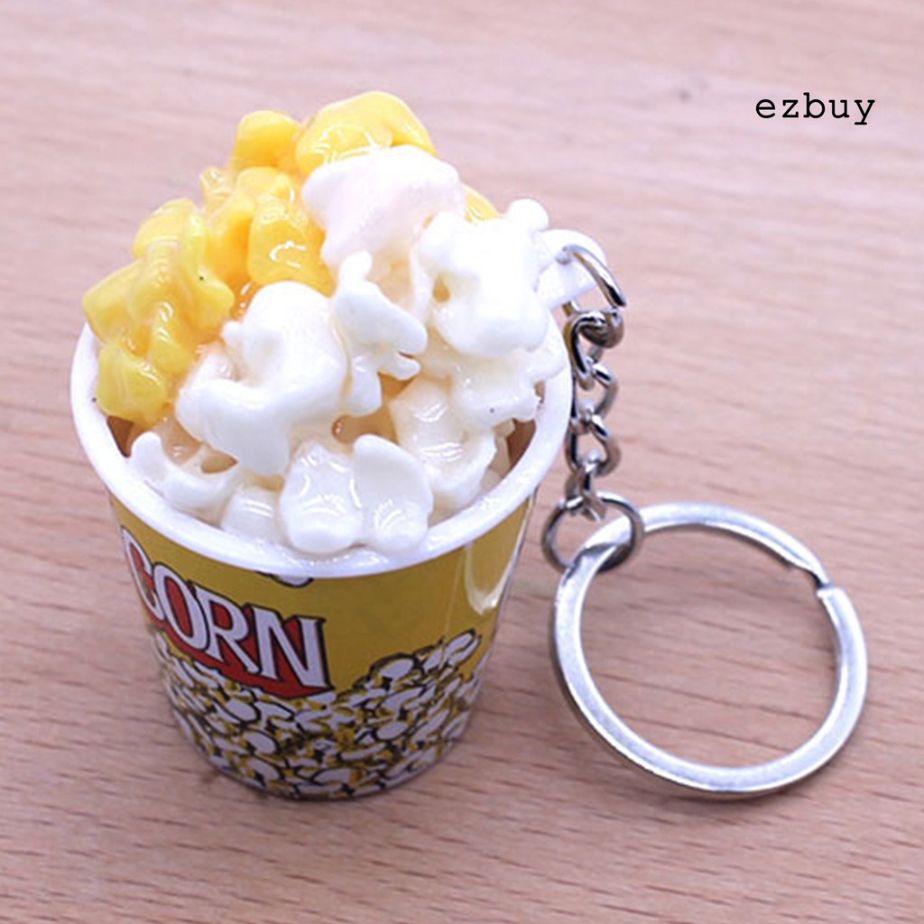 Móc chìa khóa hình bắp rang bơ độc đáo