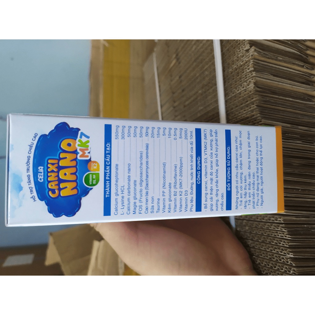 Celia Canxi Nano Mk7 phát triển chiều cao, kích thích ăn ngon, cho xương chắc khoẻ chống còi xương, loãng xương 20 ống