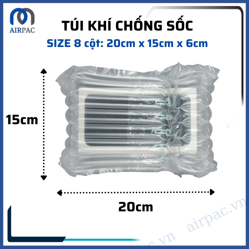 Bao bì túi nilon, bọc khí chống sốc vận chuyển hàng hóa dễ vỡ 8 cột bọc đồ cỡ 20cm x 15cm x 6cm