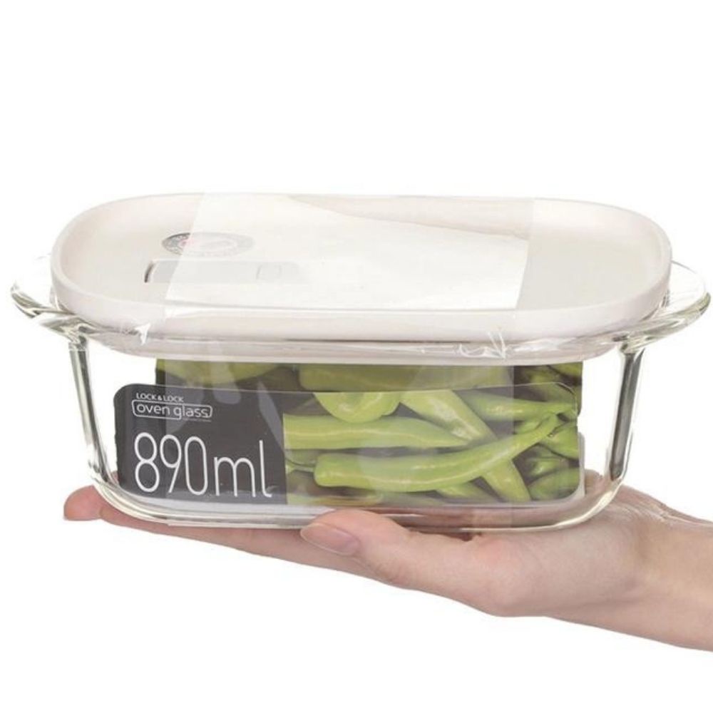 Hộp Thủy Tinh Chịu Nhiệt Lock&amp;Lock Steam Hole LLG940 [550ML] LLG945 [760ML] LLG941 [890ML] màu trắng và màu đen
