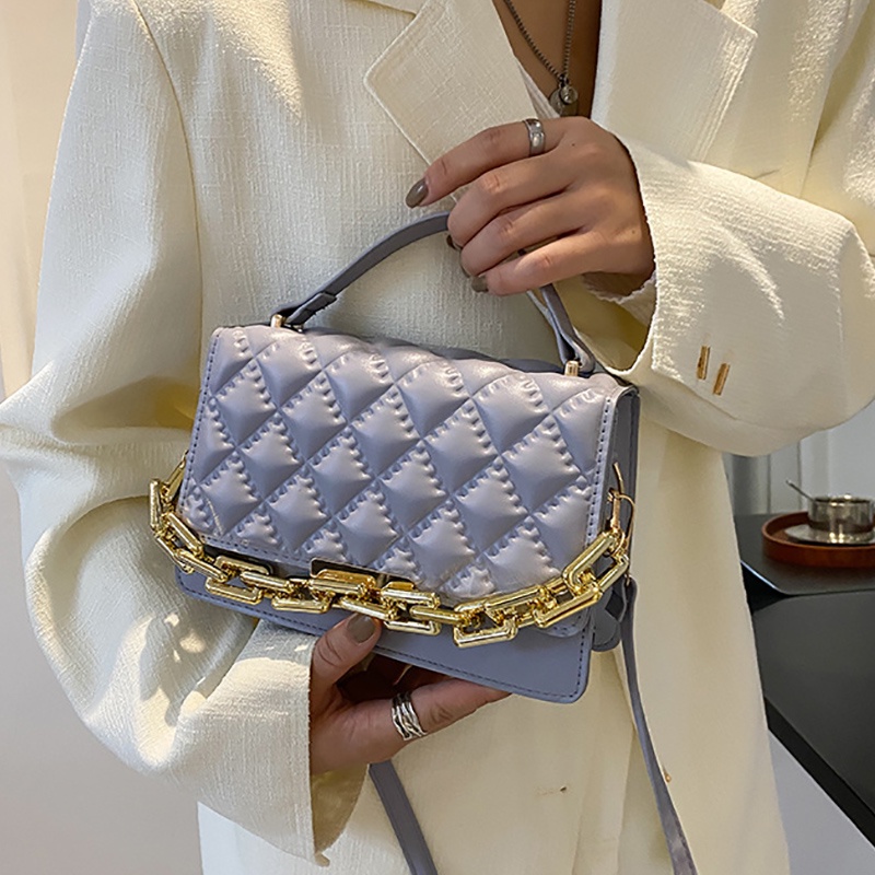 Ielgy Túi Xách Vuông Bề Mặt Mềm Mịn Phong Cách Âu Mỹ Cổ Điển