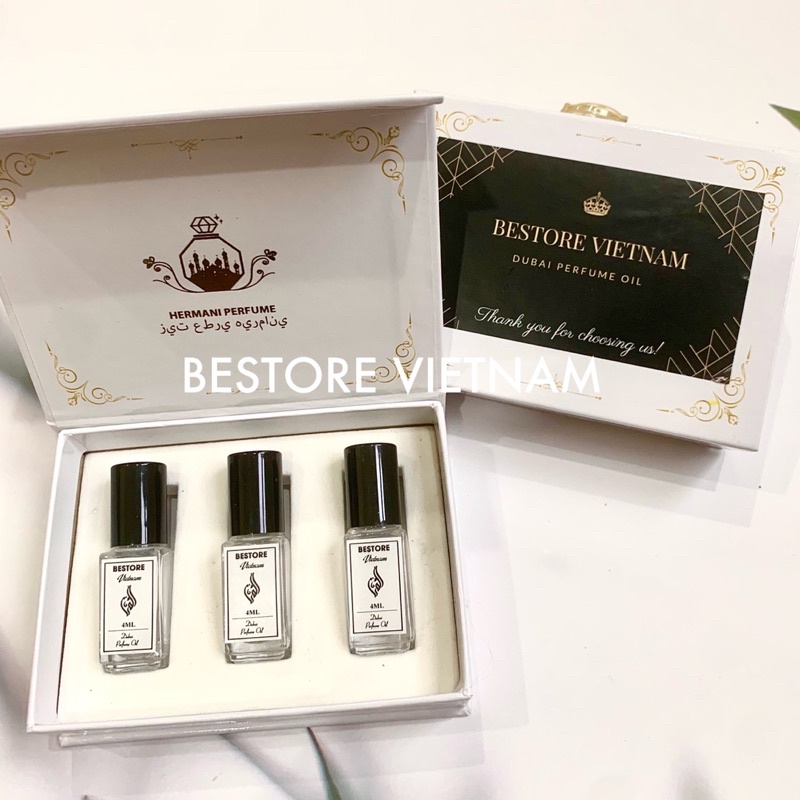 Set 3 chai tinh dầu nước hoa Dubai giá rẻ, thơm lâu 3ml/4ml  - Bestore Vietnam