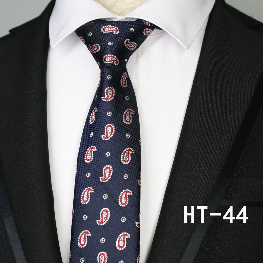 Cà Vạt Lụa JACQUARD 7CM Họa Tiết Sọc Thời Trang Cho Nam