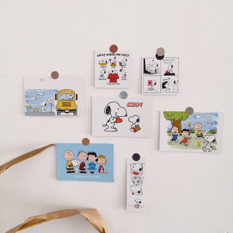 Set tranh trang trí phòng ngủ hình Snoopy dễ thương