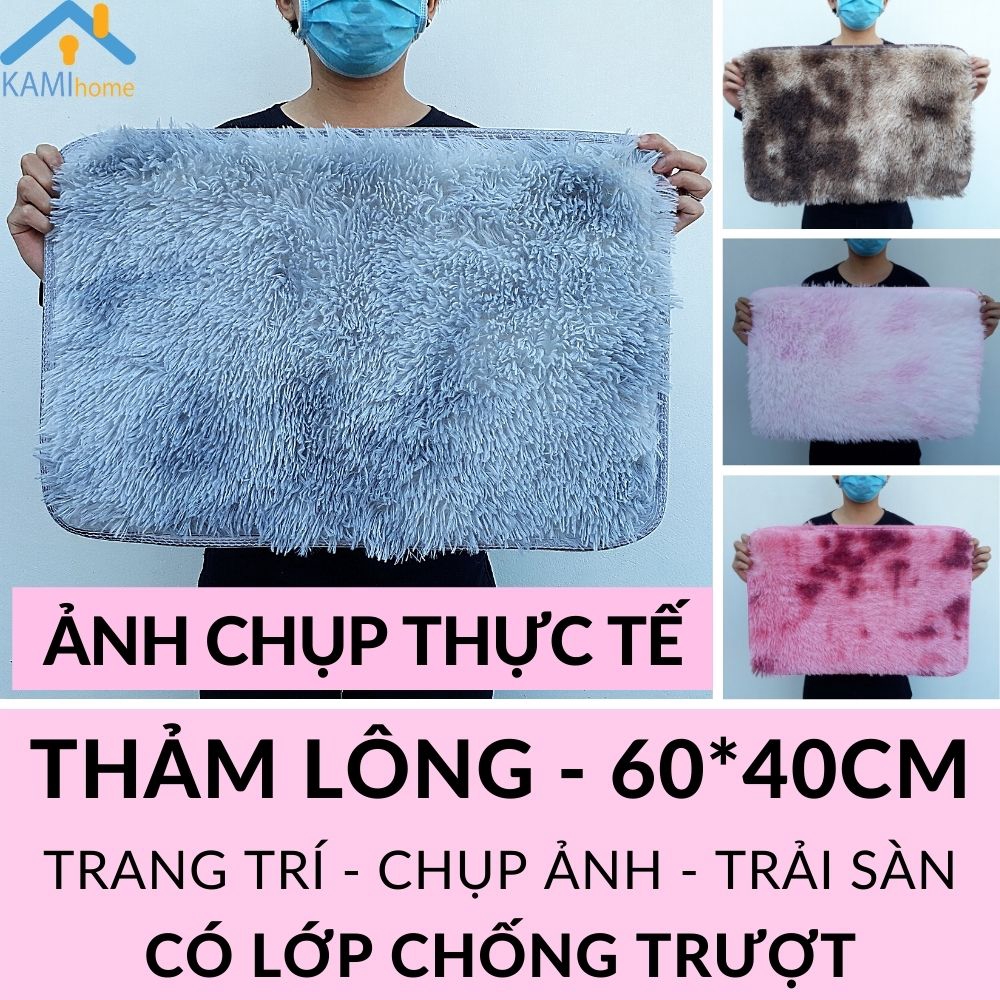 Thảm lông trải sàn giường ngủ lau chùi chân và chụp ảnh trang trí Chữ nhật 58*40cm mã 27005