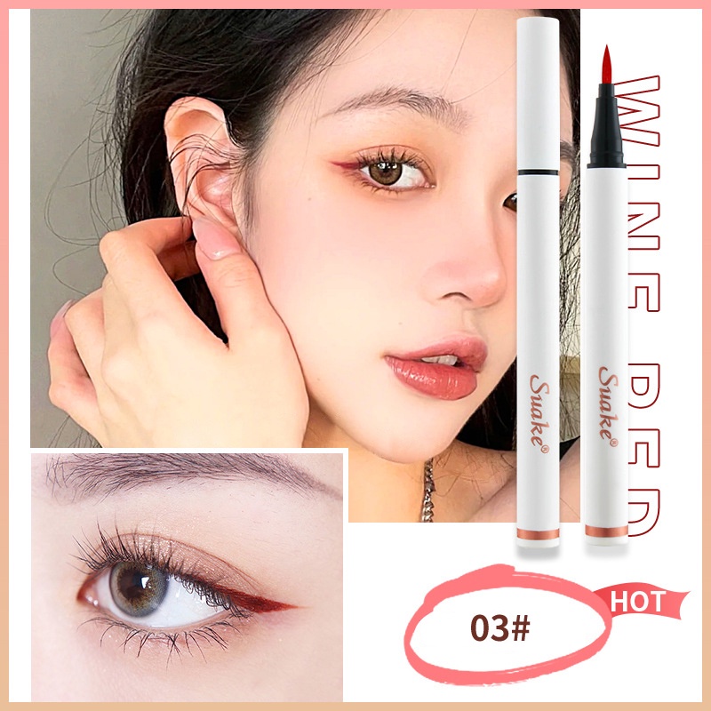 Sẵn Sàng Cổ 2 Màu Chống Nước Lỏng Bút Kẻ Mắt Bút Trang Điểm Lâu Dài Đen Kẻ Viền Mắt Nhanh Khô Nâu Kẻ Mắt Bầu Trời Đầy Sao mắt Mỹ Phẩm Cá Tuyết