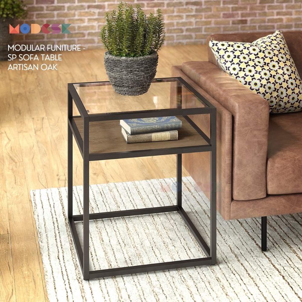 Kệ sofa - tab đầu giường MODESK SP Sofa Shelf sắt sơn tĩnh điện, ván MFC , vintage [phòng khách - phòng ngủ