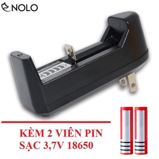 Bộ sạc ultra 3,7v 4,2v model sd01 tương thích các dòng pin 18650 16340 14500 10440 26650 kèm 2 viên pin hồng 3,7v 18650