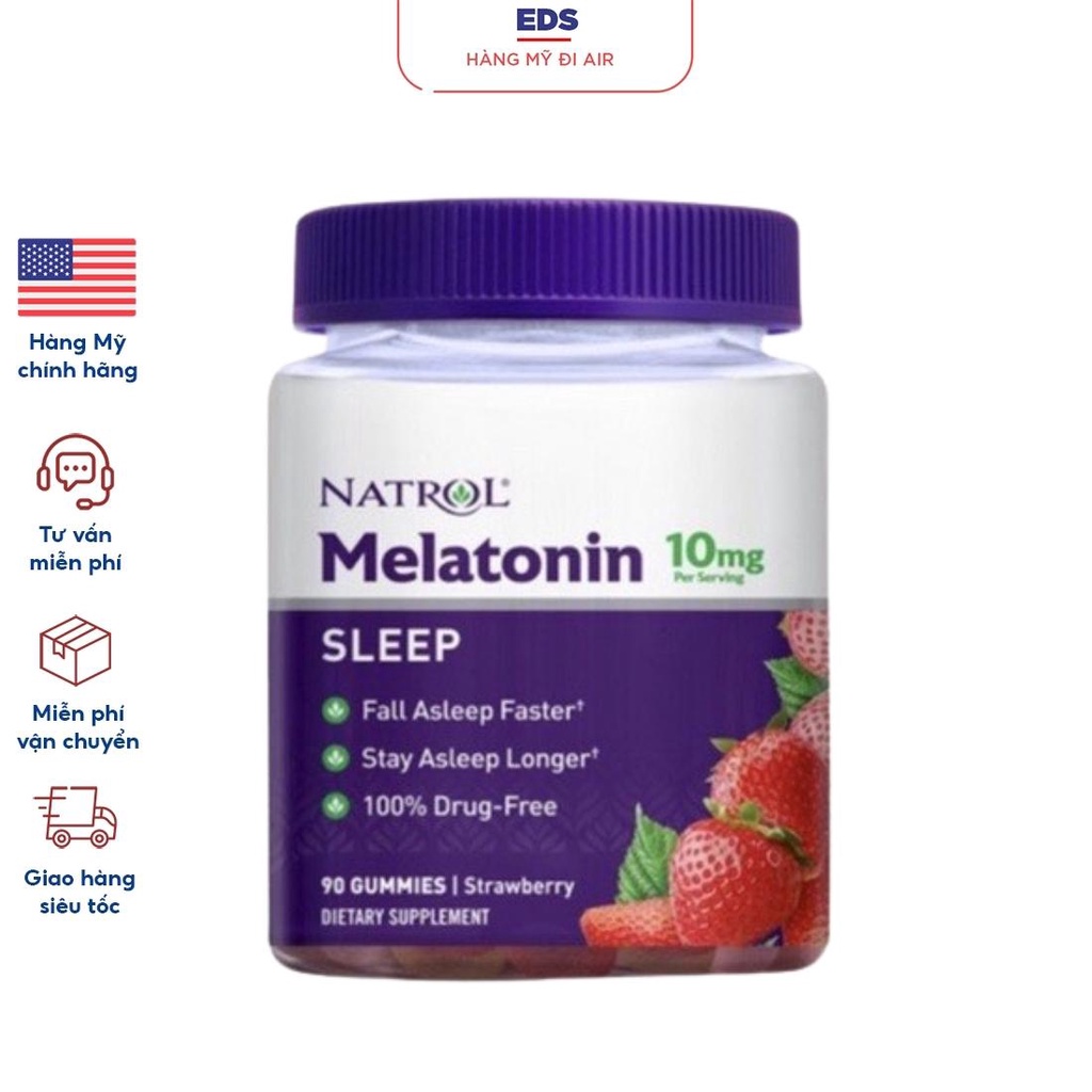Kẹo ngủ date 2024 Natrol Melatonin sleep Gummies 10mg  - EDS Hàng Mỹ